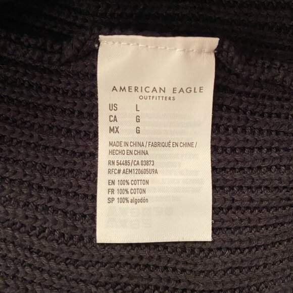 American Eagle Men's Ribbed Cotton Crewneck Sweater - Picture 7 of 7